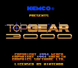 Top Gear 3000 (USA) Title Screen
